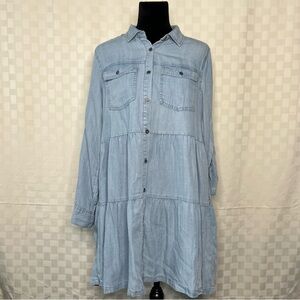 Velvet Heart Light Blue Tencel Shirt Dress NWT